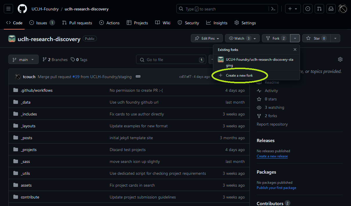 UCLH Research Discovery GitHub repository (fork)