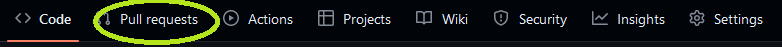 Pull requests in the top nav menu